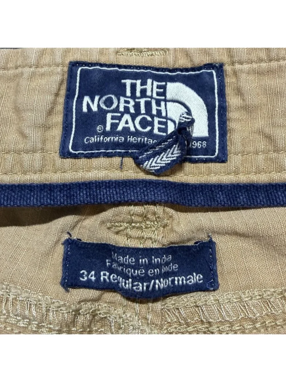 Y2K North Face Ripstop Cargo Pants 34x32 Tan Khaki Utility Outdoor Goprcore VTG